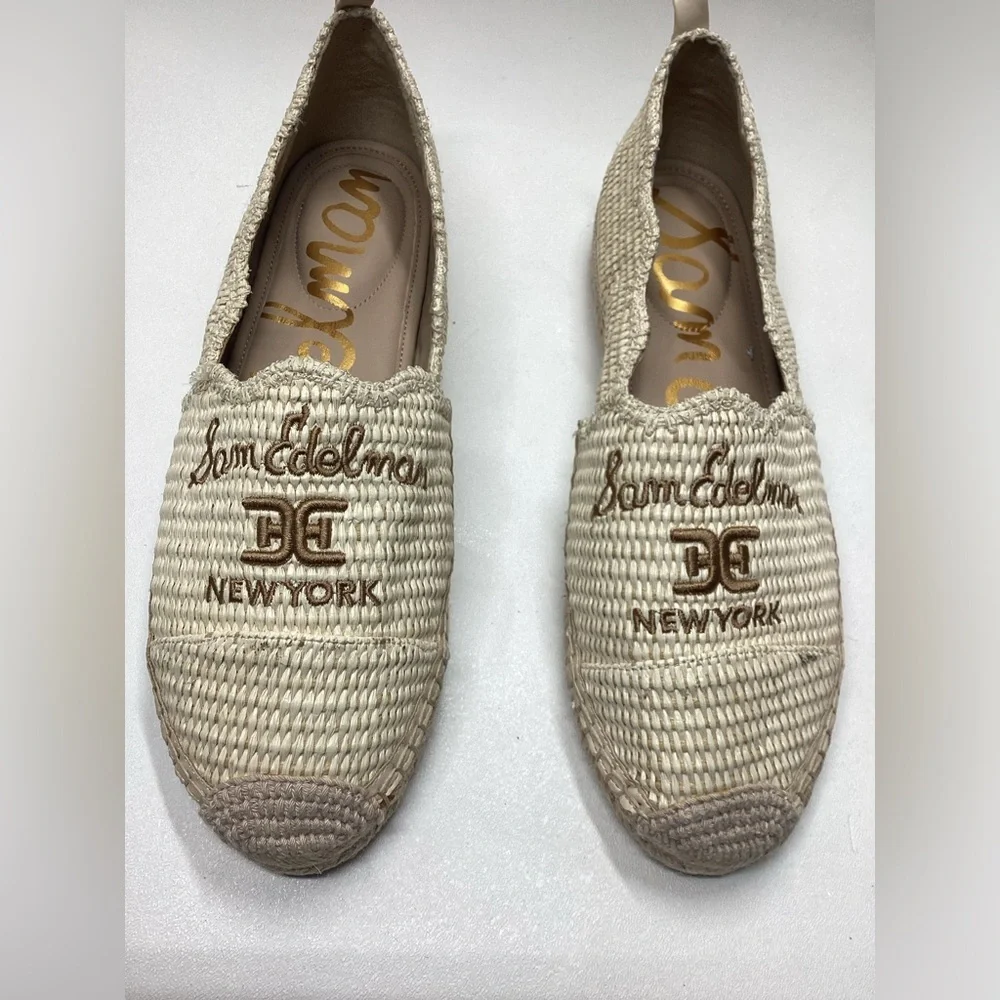 Sam Edelman Karla Espadrille Slip On Linen Raffia Size 9